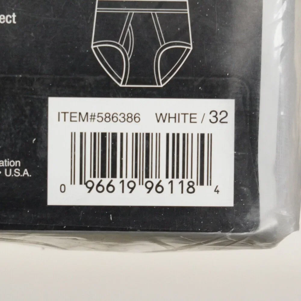 Kirkland Signature Mid-Rise Briefs 6-Pack Mens 32 White Combed Cotton Underwear